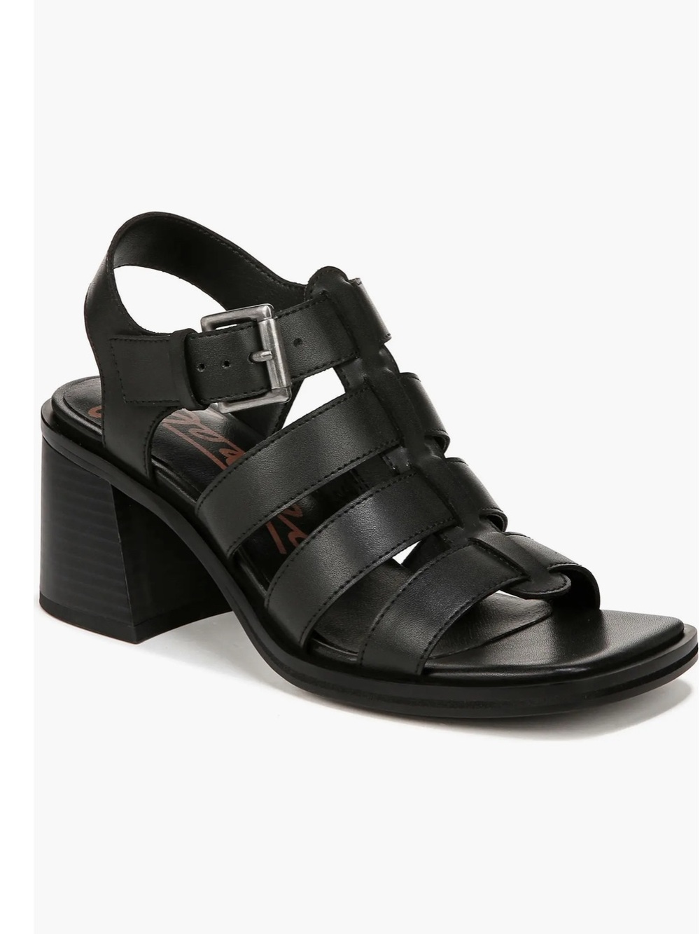 Zodiac Joleen Cage Sandal Black Strappy Block Heel Sandal